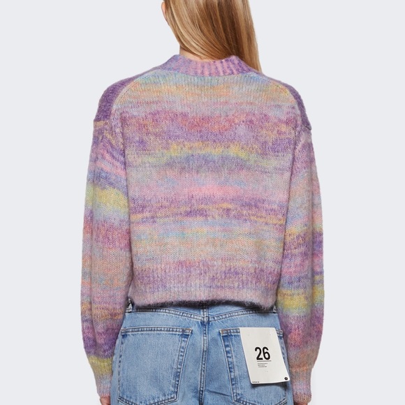 LAST 1!! 🚨🚨 Re/done 90s Crop Oversized Cardigan Purple Space Dye M - Picture 7 of 11